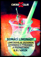 NOVÉ DOMÁCÍ LIMONÁDY JEN Z ČERSTVÉHO OVOCE A BYLINEK V KAVÁRNĚ KLUBU CROSS